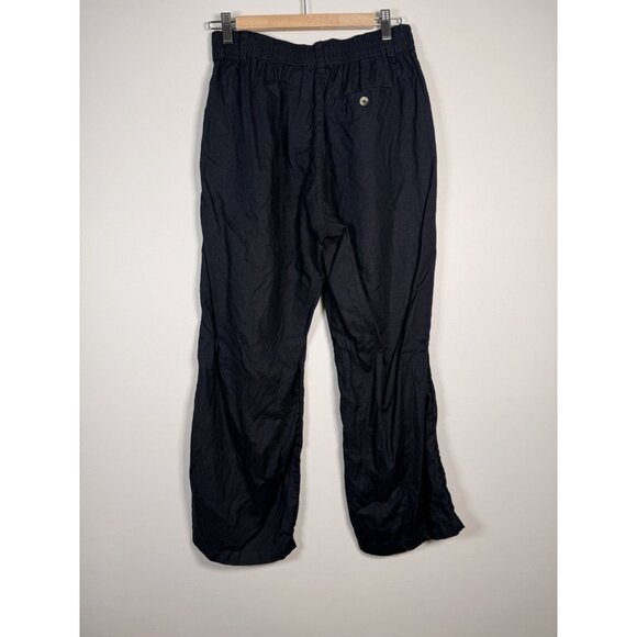 H HALSTON 100% Linen High Waist Pleated Front Trousers Size Medium Pockets - Picture 3 of 8